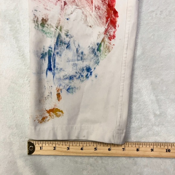 Lululemon ABC Classic Pants 30x29 Warpstreme PAINT SPLATTER THRASHED Light Beige - Picture 6 of 10